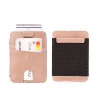 Custom Slim Minimalist Rfid Blocking Men & Women's Leather Credit Card Holder With Pull Tab