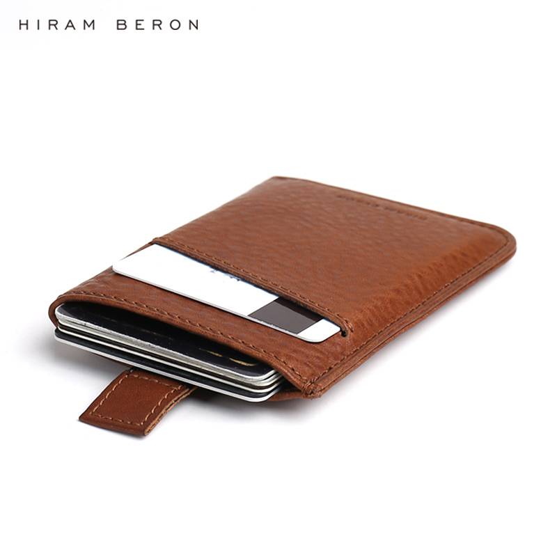 Hiram Beron Italian Leather Pull Tab Card Holder Rfid Blocking